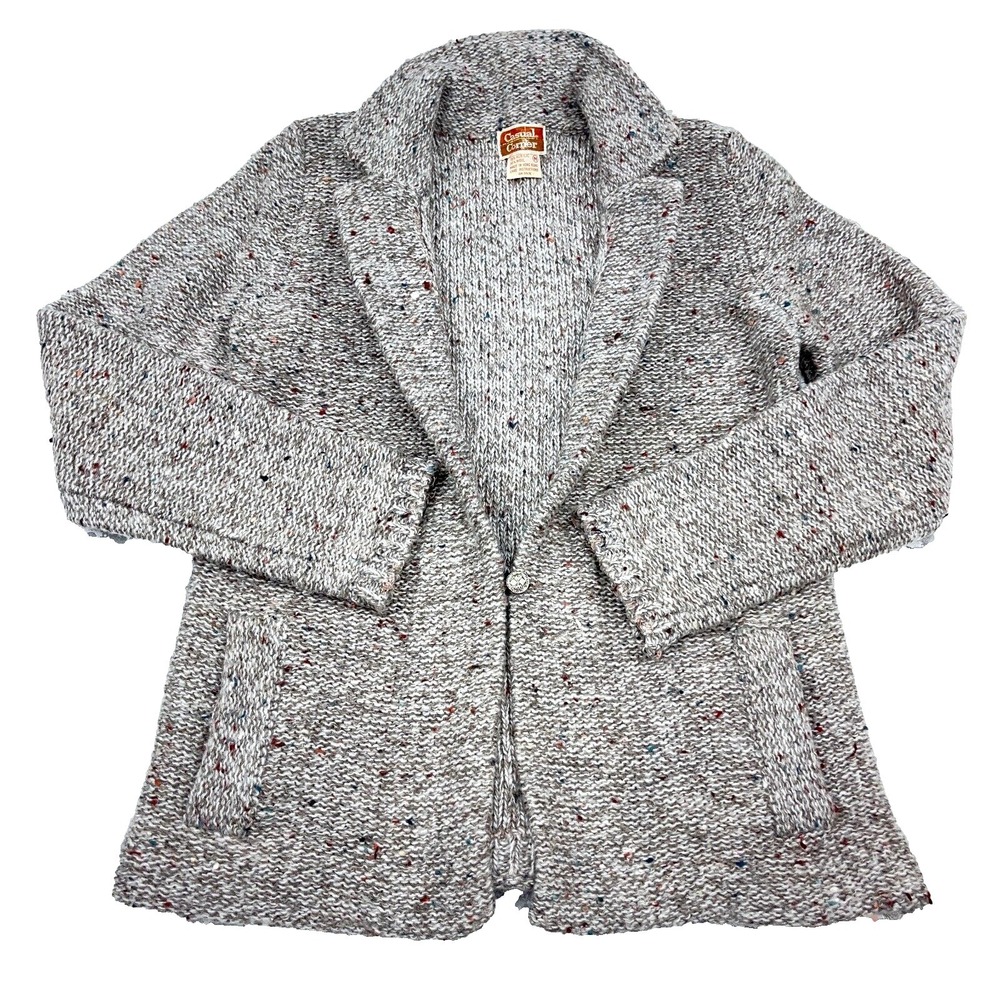 Vintage Casual Corner Sweater Women‎ Medium Cardigan Heavy Acrylic Wool 70s 80s